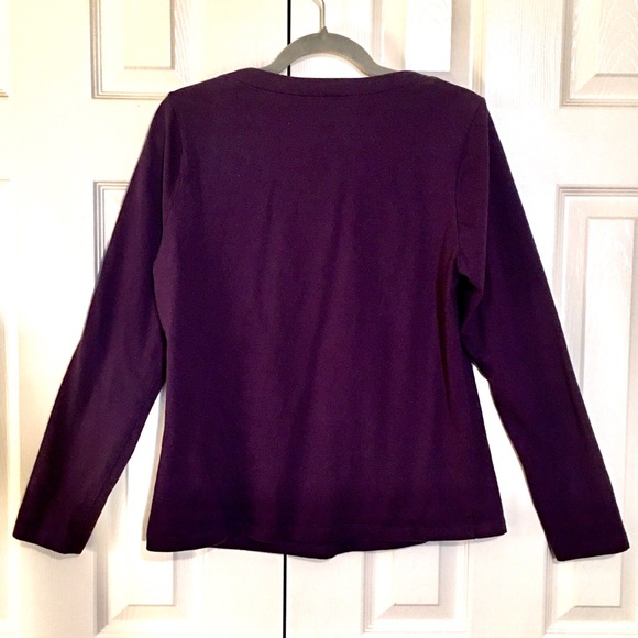 ST. JOHN’S BAY Embellished Purple Top - Picture 6 of 7